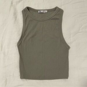 ZARA RIBBED TANK TOP - SIZE S